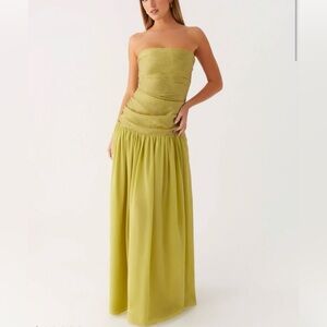 Peppermayo Dreamer Maxi Dress in Lime Zest